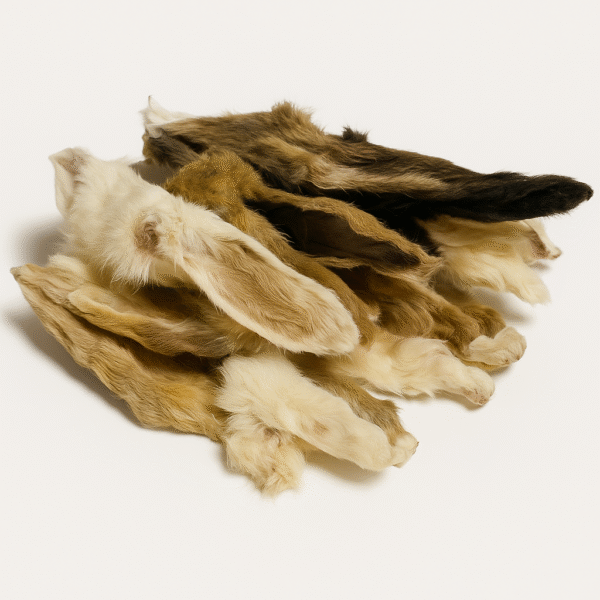 Kaninchenohren mit Fell – Premium Naturkausnack für Hunde